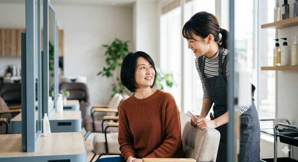 美容師がカウンセリングしている画像