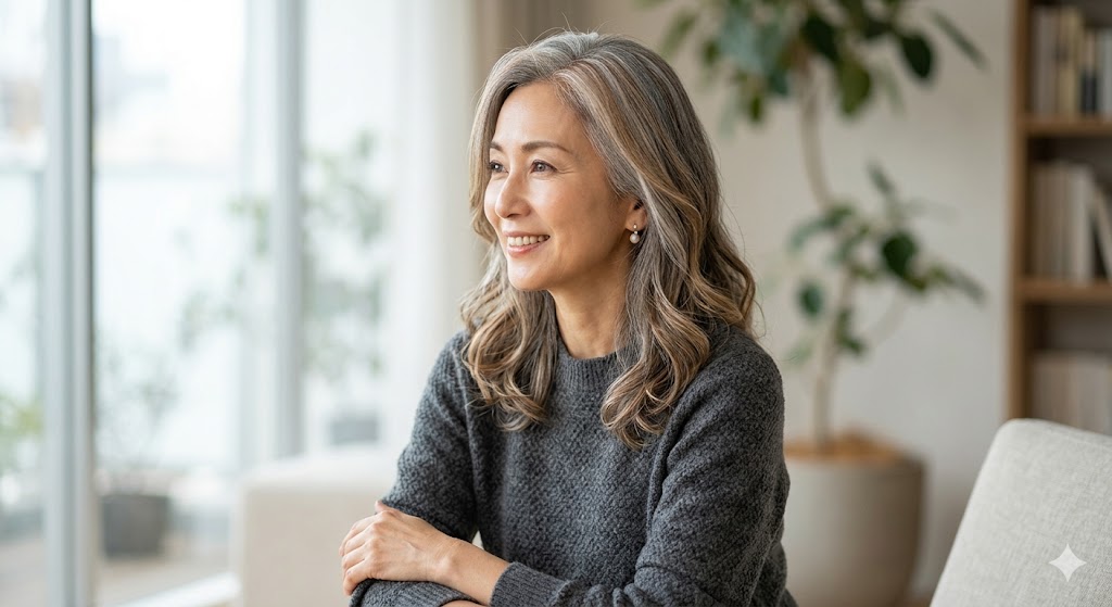 白髪ぼかしが完成したイメージ画像/AI生成