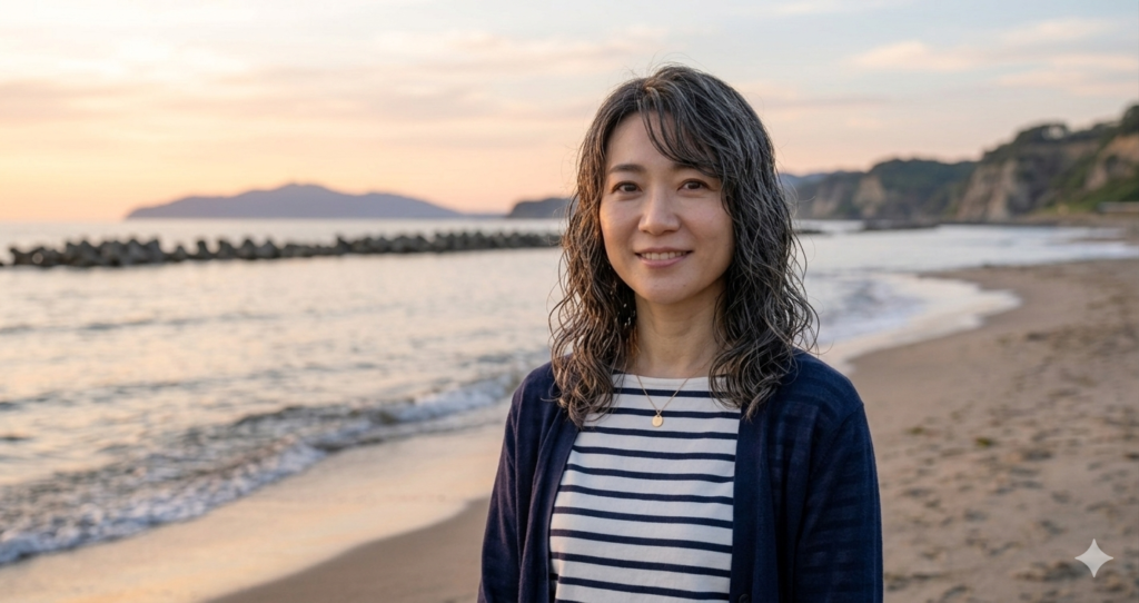 くせ毛活かしと白髪ぼかしハイライトを組み合わせた３０代女性画像