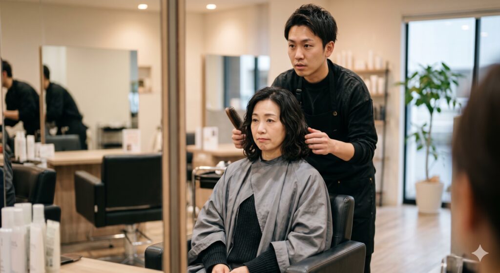 美容師がカウンセリングしている画像